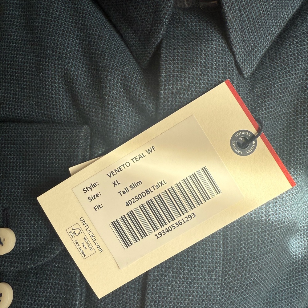 UNTUCKit Blue Casual Button Down Shirt with Textured Finish - Picture 4 of 4